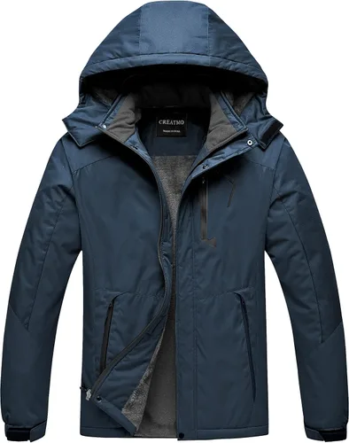 Miniatura 9 de CREATMO US Chaqueta de esquí impermeable de montaña para hombre, resistente al viento, abrigo de invierno cálido para snowboard
