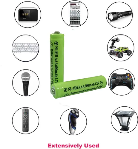 Miniatura 2 de AAA Nimh 600mAh 1.2v batería recargable para luces solares al aire libre lámpara de jardín (12 piezas AAA)