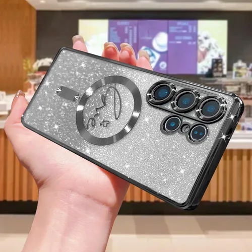 Miniatura 125 de ZONRW - Funda para Samsung Galaxy S22 Ultra magnética, para mujeres y niñas, cubierta trasera suave, lujosa, con corazón de amor, bling, degradado