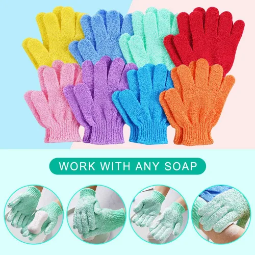 Miniatura 2 de 16 guantes de ducha exfoliantes, guantes de baño exfoliantes de doble cara, limpieza profunda, piel muerta para spa, masaje, belleza, ducha