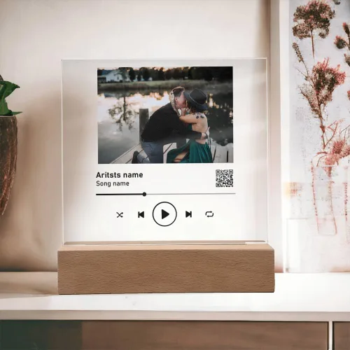 Miniatura 2 de Spotify de música personalizada en placa acrílica, placa personalizada de acrílico con tu canción y foto favoritas, placa acrílica con patas