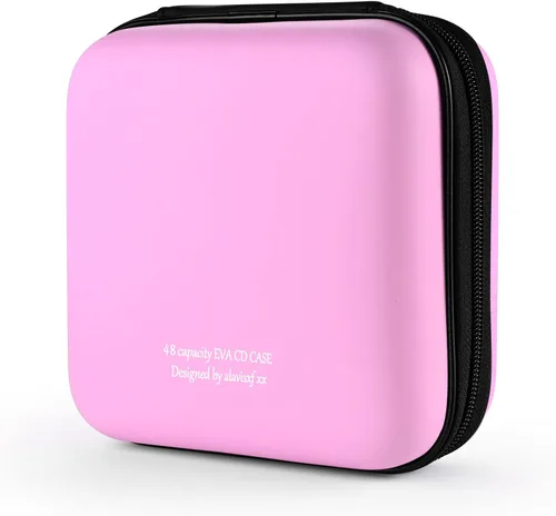 Miniatura 17 de alavisxf xx Estuche para CD, funda protectora de EVA para DVD de 28 capacidades, portátil, con cremallera, para CD, organizador de almacenamiento