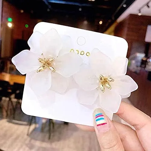 Miniatura 8 de Aretes colgantes únicos hechos a mano con diseño de flores de resina mate grandes y elegantes de acrílico para mujeres y niñas, regalos de joyería