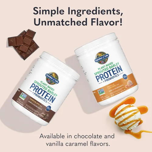 Miniatura 7 de Garden of Life Proteína de cebada germinada a base de plantas, chocolate con 0.74 oz de proteína, 0.00 oz de azúcar e ingredientes limpios, cebada