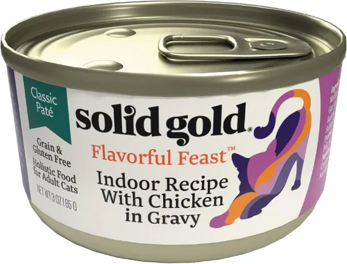 Miniatura 34 de Solid Gold comida húmeda para gatos desmenuzada con salsa - Alimento enlatado para gatos hecho con atún real y caballa - Sin granos de los Cinco