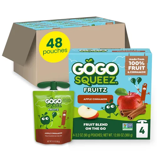 Miniatura 12 de GoGo squeeZ - Puré de manzana, sin gluten, vegano, puré de manzana sin azúcar, se puede volver a cerrar, bolsas sin BPA
