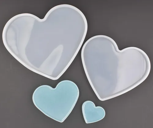 Miniatura 4 de Molde epoxi en forma de corazón de amor, tamaño 7.1 in, 5.9 in, 3.9 in, 2.0 in de resina de fundición de silicona (no corazón profundo)