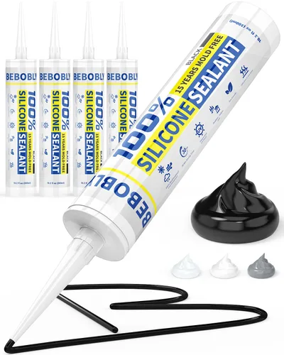 Miniatura 18 de Calafateo y sellador de silicona gris, sellador de silicona 100% impermeable, a prueba de contracción y grietas, calafateo de silicona para cocina