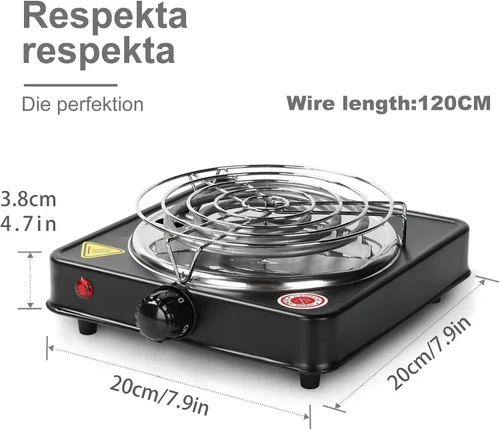 Miniatura 2 de Estufa de carbón eléctrico, placa caliente portátil, quemadores de carbón, placa calefactora, 1000 W, calentador de arranque de carbón con pinzas
