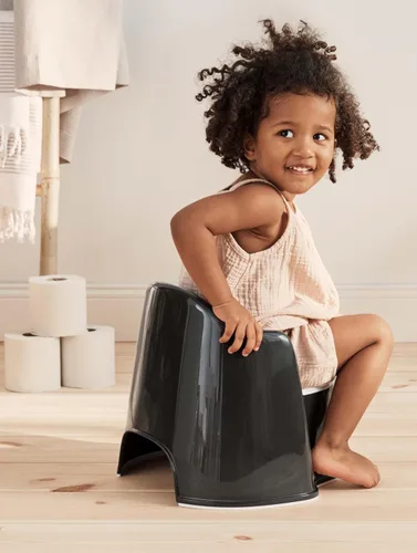 Miniatura 7 de BabyBjörn Silla para Orinal, Inodoro de Entrenamiento para Niños en Negro/Blanco, Fácil de Limpiar, Orinal Interior Extraíble, Antideslizante