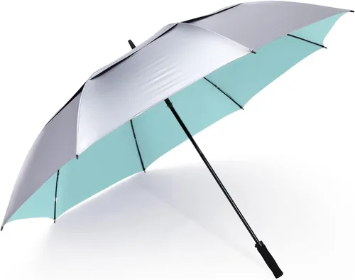 Miniatura 12 de G4Free Paraguas enorme de golf con protección UV, apertura automática, resistente al viento, paraguas de gran tamaño, extra grande, ventilado, doble