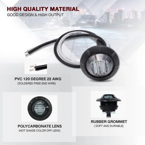 Miniatura 3 de TMH Paquete de 100 luces LED rojas de 3/4 pulgadas con lente ahumada de 3/4 pulgadas, luces de marcador LED laterales para remolque, camión, Lente