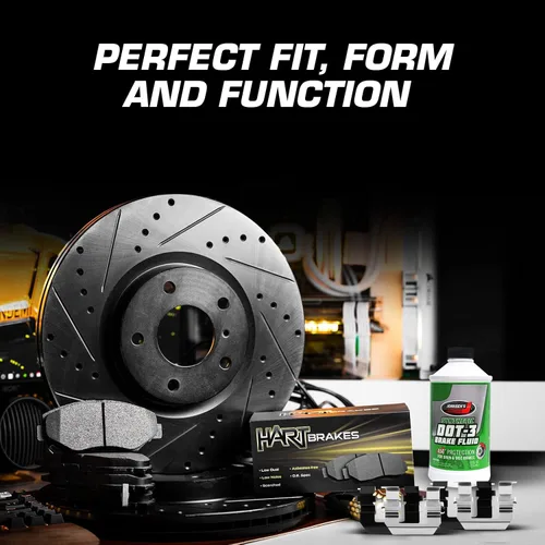 Miniatura 6 de Hart Brakes Kit de frenos y rotores delanteros Pastillas de freno delanteras Rotores y pastillas de freno, pastillas de freno semimetálicos
