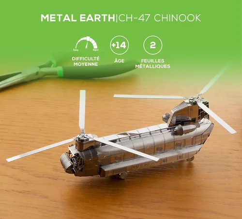 Miniatura 5 de Metal Earth CH-47 Chinook Kit de modelo de metal 3D