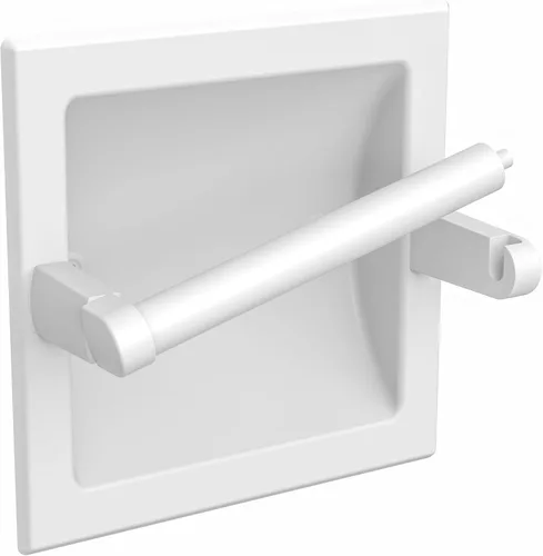 Miniatura 14 de Soporte de papel higiénico empotrable de níquel cepillado, estilo contemporáneo de hotel, soporte de papel higiénico giratorio en pared, soporte