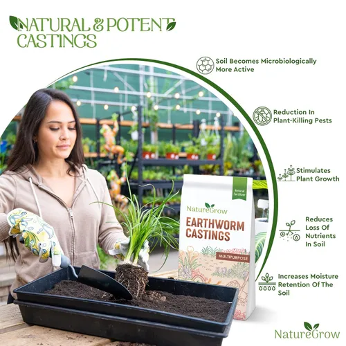 Miniatura 3 de Lombricomposta de Tierra - Fertilizante orgánico de 1 lb con ácido húmico - Lombricomposta pura para jardinería