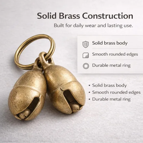 Miniatura 3 de kcrygogo Campana de latón para perros medianos/grandes, campanas fuertes y claras para collar o mordedura de timbre (4 unidades), Cobre Latón