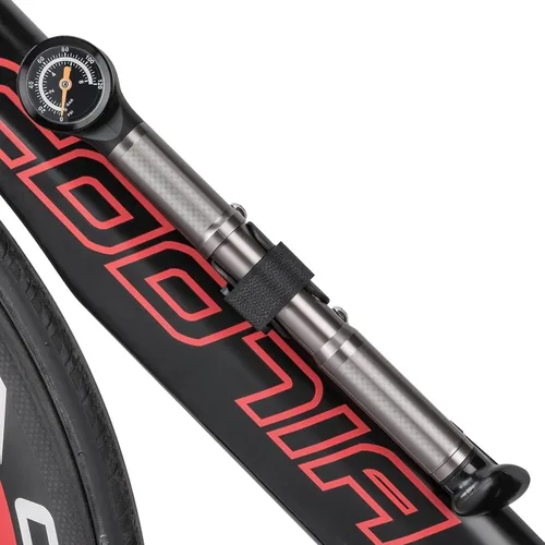 Miniatura 7 de CXWXC Bomba de bicicleta portátil - Mini bomba de bicicleta con manómetro se adapta a válvulas Presta y Schrader - Bomba de aire para bicicleta