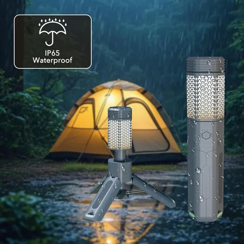 Miniatura 8 de Luz telescópica para campamento con soporte, linterna de campamento recargable de 10500 mAh, linterna portátil regulable con bolsa