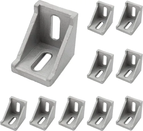 Miniatura 9 de Paquete de 10 soportes de esquina de perfil de aluminio, cierre de junta de ángulo recto en forma de L, conector para perfil de extrusión