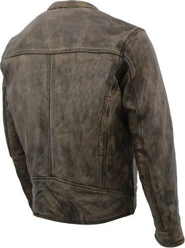 Miniatura 2 de Milwaukee Leather Chaqueta de moto marrón envejecido para hombre con ventilación