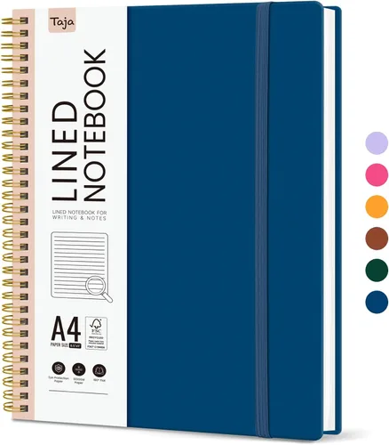 Miniatura 39 de Taja Cuaderno con forro en espiral, cuadernos de 8.5 x 11 pulgadas para trabajo, diario grande A4 para mujeres y hombres, cuaderno de diario