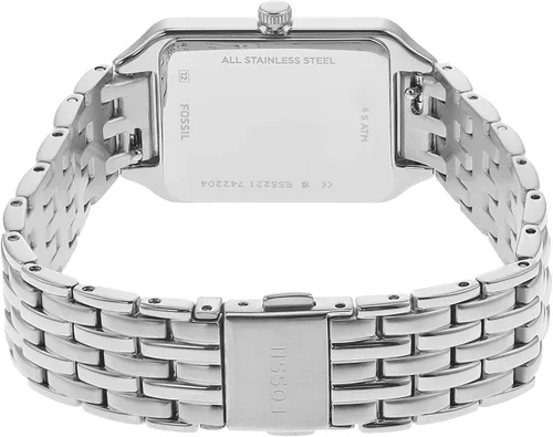 Miniatura 3 de Fossil Womens Raquel Quartz Rectangular Watch with Stainless Steel or Leather Strap