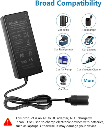 Miniatura 5 de SHNITPWR Convertidor de 110V a 12V 8A 96W AC a DC Convertidor de fuente de alimentación de 12V AC/DC Adaptador de fuente de alimentación de coche
