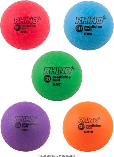 Miniatura 3 de Champion Sports Rhino Gel Filled Medicine Ball – Durable, Soft Grip Weighted Ball for Strength, Cardio, & Rebounder Training – Multiple Weights for