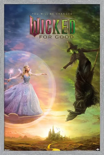 Miniatura 15 de Wicked: For Good (2025) - Póster de pared de una hoja de burbujas, 22.4 pulgadas de largo x 14.7 pulgadas de ancho, versión enmarcada de madera