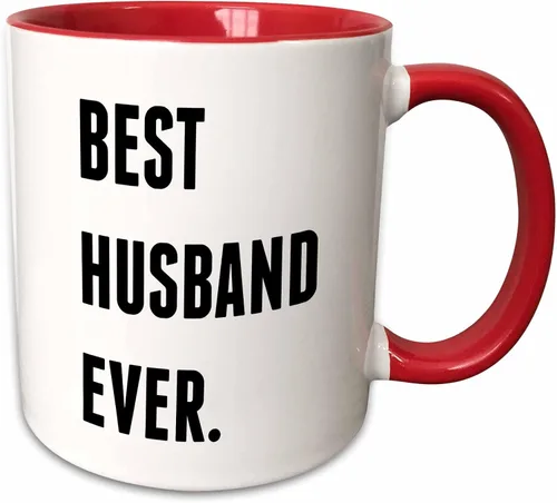 Miniatura 10 de 3dRose Taza de café, tamaño – 11 oz – Best Husband Ever, letras negras sobre fondo blanco Xander citas inspiradoras – divertido regalo de taza