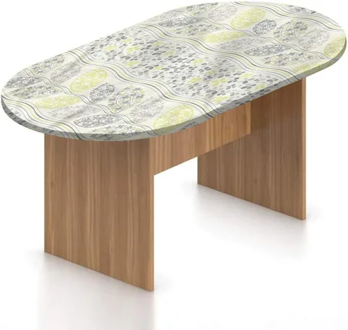 Miniatura 19 de XISUNYA Mantel ovalado ajustable, mantel de poliéster con bordes elásticos grises, diseño digital abstracto suave, estampado urbano moderno, se Gris