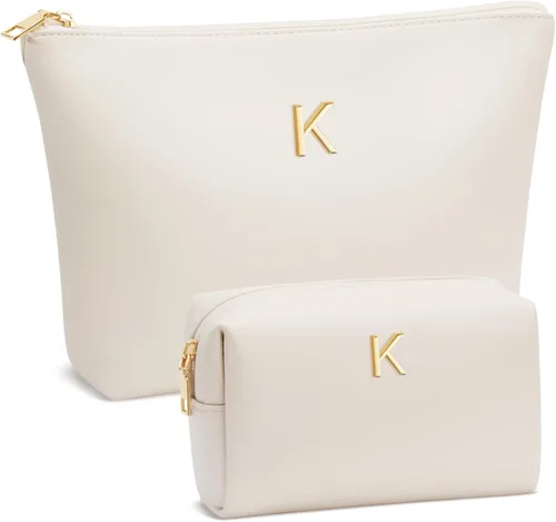 Miniatura 28 de Regalos para mujeres Juego de bolsa de maquillaje inicial para niñas, regalos personalizados para dama de honor, amiga, graduación, profesora