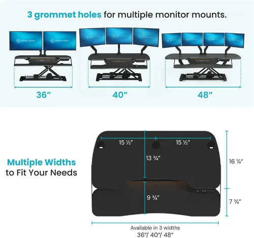 Miniatura 2 de VERSADESK PowerPro Elite - Convertidor de escritorio eléctrico ajustable de 36 pulgadas con controlador programable y concentrador USB. Aplicación