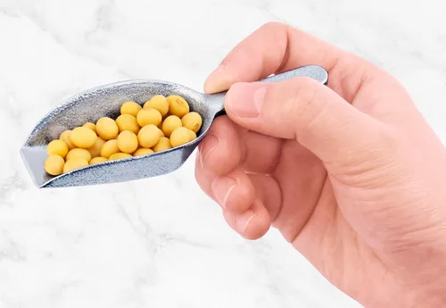 Miniatura 2 de New Star Foodservice 34622 Cuchara de utilidad de fondo plano de aluminio fundido, 1 oz, tamaño extra pequeño, plateado (solo lavado a mano)