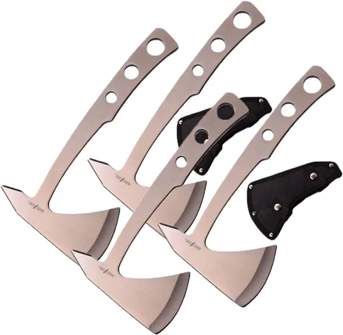 Hacha Perfect Point para lanzar, de acero inoxidable satinado, Plateado