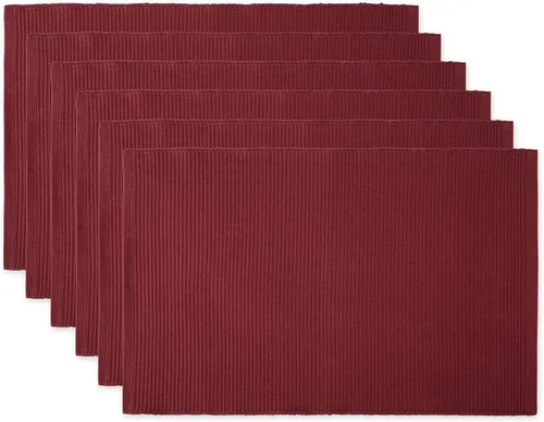 Miniatura 21 de DII - Juego de manteles individuales acanalados para uso diario 100% algodón, 13x19, gris, 6 piezas