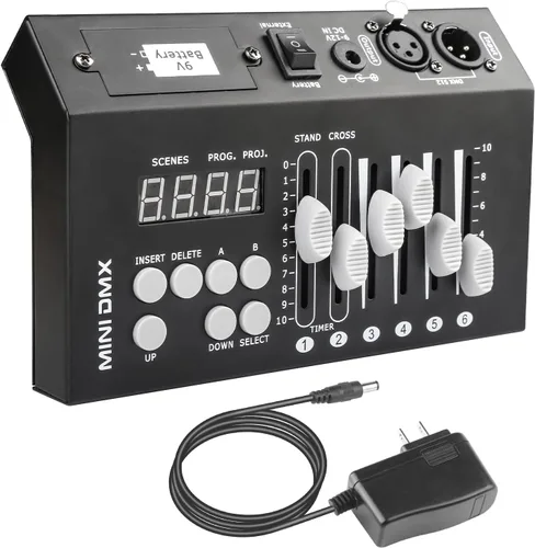 Controlador de luz DMX, controlador Mini DJ, Decodificador de iluminación Dmx512, Iluminación de controlador DMX portátil de 54 canales
