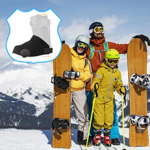 Miniatura 7 de Qchengsan Fundas para botas, cubierta para botas de esquí, fundas de zapatos para nieve, mantiene los calentadores de pies y calentadores, regalos