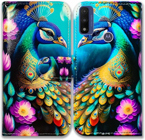 Miniatura 13 de Bcov Funda de piel con tapa para teléfono Motorola Moto G Pure/Power 2022 - Patrón de pájaro negro, ranura para tarjetas, bloqueo magnético, función