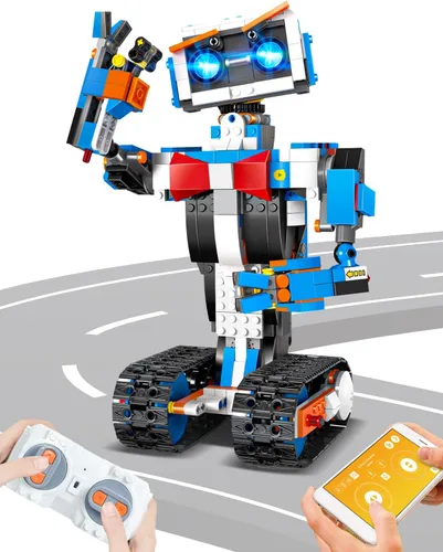 Miniatura 7 de Kits de Construcción de Robots, Juguetes STEM 5-en-1 para Niños de 8-14 años, Excavadora de Control Remoto y APP para Niños, Juegos de Construcción