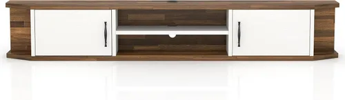 Miniatura 6 de 24/7 Shop at Home Brimer Modern - Consola de TV flotante de madera de 71 pulgadas con 2 estantes para sala familiar, sala de entretenimiento, noche