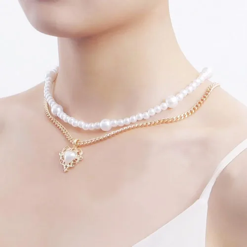 Miniatura 7 de Collares de perlas, collares en capas, collares delicados para mujer, juego de collar de oro