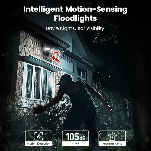 Miniatura 5 de Cámara de seguridad con reflector aoSu al aire libre con cable, cámara de seguridad 3K UHD para exterior, vigilancia con cobertura de 360°