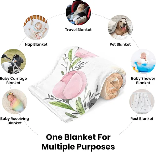 Miniatura 6 de Manta de bebé personalizada con llama, manta de bebé para niña pequeña, manta de bebé floral con nombre que recibe manta de bebé, manta de felpa