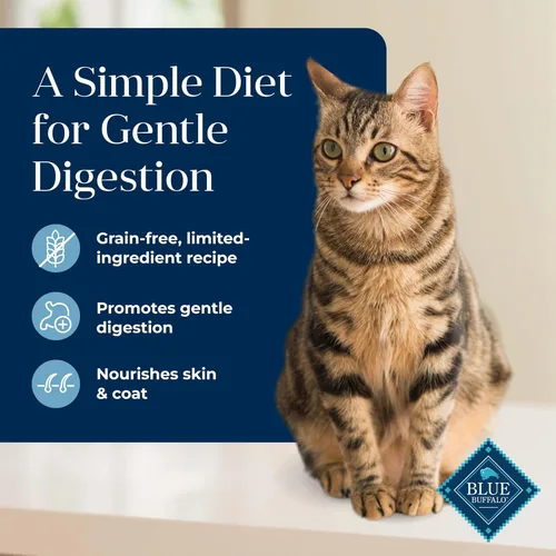 Miniatura 3 de Blue Buffalo Basics - Alimento seco para gatos sin granos, cuidado de la piel y el estómago, dieta de ingredientes limitados para gatos