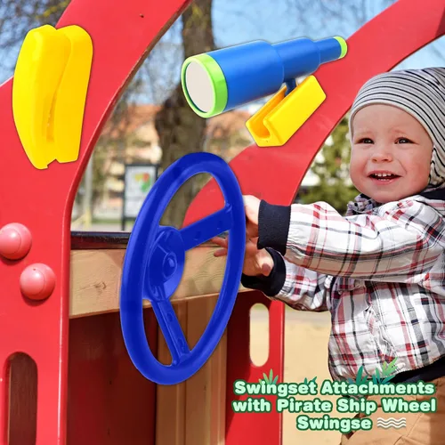 Miniatura 5 de Accesorios para el patio de recreo, Swingset, volante, telescopio de plástico, teléfono Swingset, juguete para niños, patio al aire libre, patio
