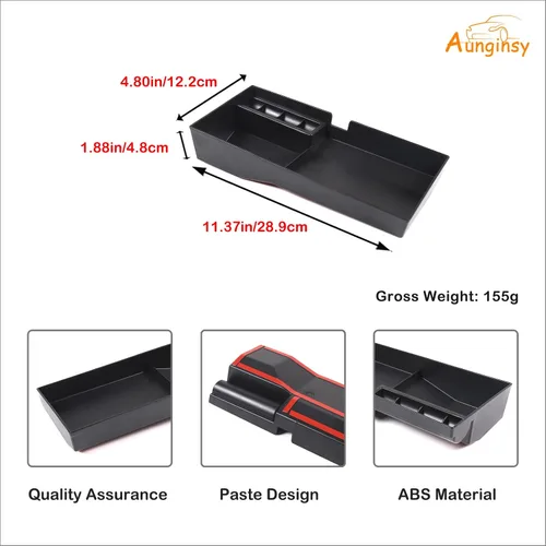 Miniatura 7 de Aunginsy Caja de almacenamiento para tablero de automóvil, bandeja organizadora compatible con Toyota FJ Cruiser 2007-2021, consola central