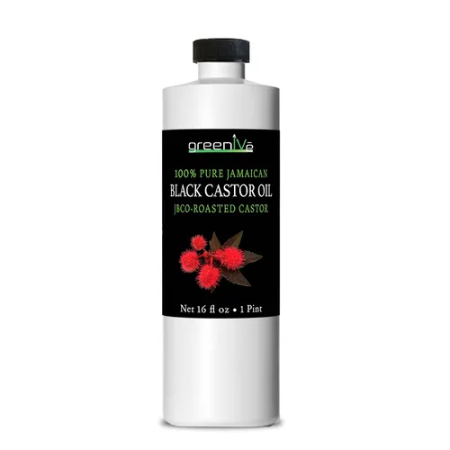 Miniatura 2 de GreenIVe Aceite de ricino negro jamaicano JBCO cultivado orgánicamente 100% puro, ideal para cabello y usos tópicos (16 onzas)