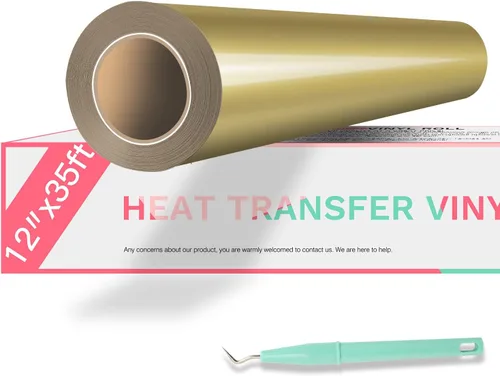 Miniatura 24 de HTVRONT - Rollo de vinilo de transferencia de calor 12 x 35 pies, vinilo amarillo HTV para camisas, vinilo para Cricut y Cameo, fácil de cortar